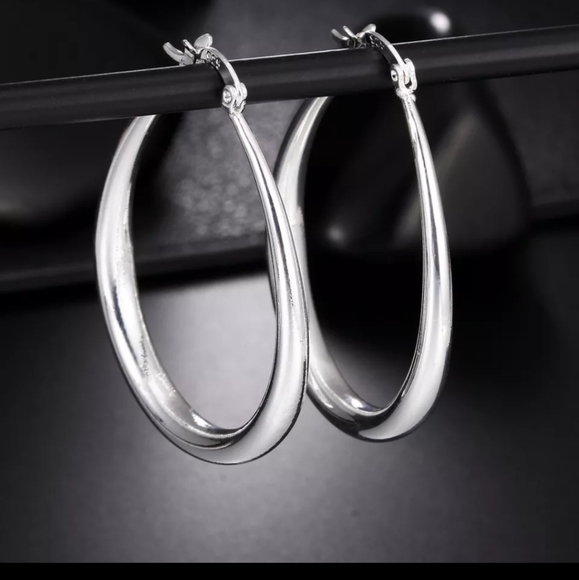 Sterling Silver Hoop Earrings - Picture 3 of 3